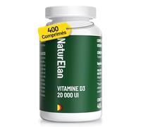 Vitamine D3 20000 UI, 400 Comprimés, Approvisionnement pour deux ans, Végétarien, sans Stéarate de Magnésium, Fabriqué en Allemagne, 1 Comprimé tous les 10 Jours