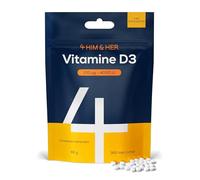Vitamine D3 4000 UI (100µg) - 365 Petits Comprimés (1 An) - Vitamin D Haute Dose pour Immunité et Muscles - Cholécalciférol Pur - 4 HIM & HER