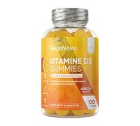 Vitamine D3 4000 UI Cholécalciférol, 120 Gummies pour 8 Mois sans Sucre