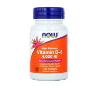 Vitamine D3 4000 UI NOW (120 capsules molles)