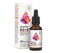 Vitamine D3 AURA HERBALS, 2000 UI + K2 (30 ml / 1 fl. oz.)