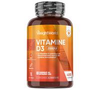 Vitamine D3 Cholécalciferol, 400 Micro Comprimés Végétariens +1 An d'Approvisionnement, Vitamines Adultes sans Gluten, sans OGM, Vit D 2000ui Fabriqué au Royaume-Uni