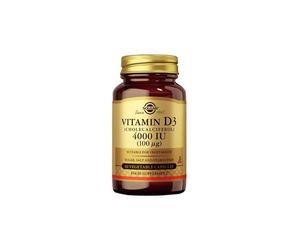 Vitamine D3 (Cholecalciferol) 4000 IU 100 mcg 60 Capsules Végétales Solgar