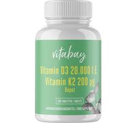Vitamine D3 Depot 20000 IU + Vitamine K2 200 mcg, 180 Capsules TAB