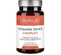 Vitamine D3 Et K2 10000 Ui - Immunité Os Muscles Avec Huile D'olive Extra Vierge 60 Gélules Vitamine D Complex
