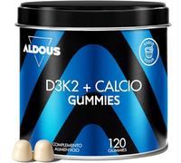 Vitamine D3 et K2 2000 UI - 120 gommes - Vitamine K2 37,5 mcg, calcium 200 mg - Vitamine D cholécalciférol - Vitamines pour le système immunitaire et les défenses - Muscles, os - Améliore l'absorption