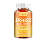 Vitamine D3 + K2 (5000 UI + 100 mcg) (100 gummies) Complément alimentaire, Os, Muscles, Système immunitaire