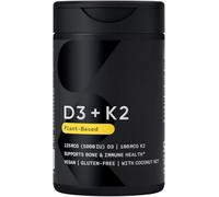Vitamine D3 + K2 au Huile de Coco - Vitamine D Végétale pour le Soutien Osseux et Immunitaire - Certifié Végétalien · Non OGM · Sans Soja