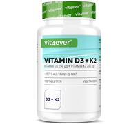 Vitamine D3 + K2 MK-7-100 Comprimés - 10.000 U.I. (250µg) Vitamine D3 & 200µg K2 par Comprimé- Matière Première Premium: 99,7+% All-Trans - Haute Pureté - Forte Dose - Végétarien