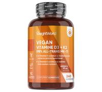Vitamine D3 K2 MK 7 ALL-TRANS, 240 Micro Comprimés Vegan, 1 Comprimé Ttous les 2 Jours, Vit D3 4000ui Cholécalciférol et Vitamine K2 MK7 Ménaquinone
