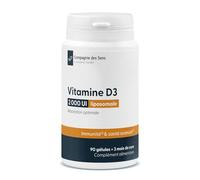Vitamine D3 liposomale 2000 UI - 90 gélules végétales - Cholécalciférol encapsulé dans phospholipides - Sans conservateurs - Fabriqué en France