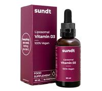Vitamine D3 liposomale en gouttes, pour renforcer les os et l’immunité - Flacon de 60 ml - 30 jours - Sans OGM - Fabriqué en UE - Sundt Nutrition® Supplément alimentaire