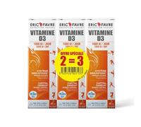 VITAMINE D3 - Vitamine D3 et Vitamine E Naturelles - Renforce Capital Osseux et Système Immunitaire pour Tous - Lot de 3 Compte-gouttes de 20ml (400 gouttes) - Eric Favre