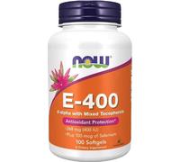 Vitamine E-400 Tocophérols mélangés avec sélénium 100 capsules molles Now Foods