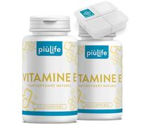 Vitamine E Pure 120mg Par Dose 178UI PiùLife, 730 Comprimés Complément Alimentaire Vitamine E Visage Peau, Yeux Vue, Vitamine Cheveux, Bien-être Antioxydant, 2 Comprimés Par Jour
