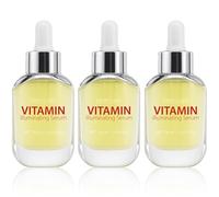 Vitamine Illuminating Serum for Face, avec vitamine C, acide hyaluronique, Face au sérum éclairant pour une peau terne, améliorer le teint inégal, Booster de radiance, éclaircissant (3Pcs)