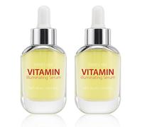 Vitamine Illuminating Serum for Face, avec vitamine C, acide hyaluronique, Face au sérum éclairant pour une peau terne, améliorer le teint inégal, Booster de radiance, éclaircissant (2Pcs)