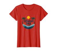 Vitamine mer requise : Vacances à la Plage Tropicale T-Shirt, Femme, Rouge, XXL