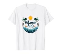 Vitamine mer requise : Vacances à la Plage Tropicale T-Shirt, Homme, Blanc, 6XL