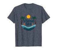 Vitamine mer requise : Vacances à la Plage Tropicale T-Shirt, Homme, Bleu Chiné, 3XL