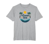 Vitamine mer requise : Vacances à la Plage Tropicale T-Shirt, Homme Grandes Tailles, Gris Chiné, 2X Tall