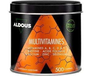 Vitamines, Minéraux et Compléments - 500 Comprimés + 1 an - Avec Vitamine C | Vitamines D, E, A, B, Biotine, Acide Folique, Calcium, Zinc, Sélénium - Immunité, Fatigue, Cheveux - Complement alimentaire