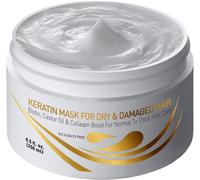 Vitamins Kératine Masque Cheveux Secs Et Abîmés - Soin Cheveux À Biotine, Collagène, Castor Oil Et Huile De Coco - Après Shampoing Anti Frisottis Pour Cheveux Épais[H153]