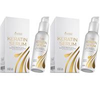 Vitamins Sérum Kératine Cheveux Secs et Abîmés - Soin Proteine Fortifiant à Huile de Castor, Biotine et Collagene - Thermoprotecteur Anti Frisottis Protection Chaleur (Lot de 2)