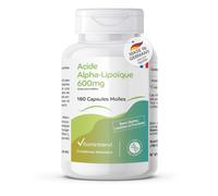 Vitamintrend Acide alpha-lipoïque 600mg, 180 gélules molles, 600mg par dose journalière, faciles à avaler, hautement dosées, sans stéarate de magnésium, fabriquées en Allemagne