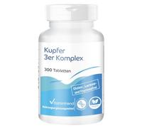Vitamintrend Complexe de cuivre 3 en 1, 300 comprimés, 2 mg par comprimé, hautement dosé, complément alimentaire végétalien sans stéarate de magnésium, fabriqué en Allemagne