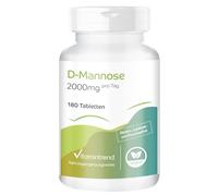 Vitamintrend D-Mannose 1000 mg, 180 comprimés, 2000 mg de D-Mannose par dose quotidienne, complément alimentaire vegan sans stéarate de magnésium, fabriqué en Allemagne