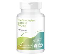 Vitamintrend Extrait d'écorce de pin 500 mg, 120 comprimés, hautement dosé, avec vitamine C, complément alimentaire vegan sans stéarate de magnésium, fabriqué en Allemagne
