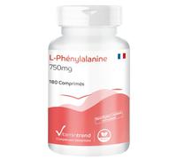 Vitamintrend L-phénylalanine 750 mg, 180 comprimés, 750 mg de L-phénylalanine par dose quotidienne, complément alimentaire vegan sans stéarate de magnésium, fabriqué en Allemagne
