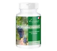 Vitamintrend OPC 500 mg avec vitamine C, 120 comprimés, extrait de pépins de raisin, complément alimentaire végan sans stéarate de magnésium, fabriqué en Allemagne