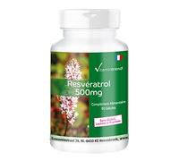 Vitamintrend Resvératrol 500 mg, 90 gélules d'extrait de renouée, hautement dosé, complément alimentaire végan sans stéarate de magnésium, fabriqué en Allemagne