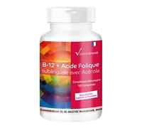 Vitamintrend Vitamine B12 + acide folique sublingual à l’acérola 180 comprimés hautement dosé avec 500 µg de vitamine B12 complément alimentaire vegan sans stéarate de magnésium fabriqué en Allemagne