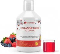 Vitamoon - Collagène Marin Liquide 10000mg - Peau & Articulations | Acide hyaluronique 50 mg, vitamine C 120 mg, biotine et D3, arôme fraise naturel, 20 jours.