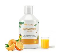 Vitamoon - Multivitamines Liquide à Boire - Complément Alimentaire Anti Fatigue & Immunité - 28 Vitamines & Minéraux - Dès 11 Ans & Adulte - Goût Orange (500 ml)