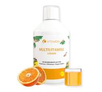Vitamoon - Multivitamines Liquide Vegan 28 Actifs - Anti-Fatigue & Immunité | 12 vitamines et 8 minéraux, super greens, arôme 100% naturel, sans sucres ajoutés, 33 doses de 15 ml, fabriqué en Suède