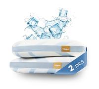 VITAPUR MemoSilver Premium - Oreiller Rafraîchissant 40x60 | 2 Paquets | Mémoire de Forme avec Gel | Anti-Transpiration | Housse Amovible | Cooling Pillow