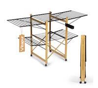 VITAPUR Séchoir à Linge en Bois AirPrestige Pro, Tour Pliable, Haut Avec Mesh Insert, 4 Ailes Latérales, Pour Balcon XXL