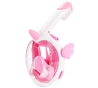 Vitare Masque de Plongée Enfants, Masque Tuba Intégral avec Vue Panoramique à 180°, Anti-buée et Anti-Fuite Masque de Snorkeling Piscine - Rose Licorne XS