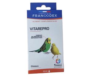 Vitarepro 15 ml Aliment complémentaire pour oiseaux de cage et de volière