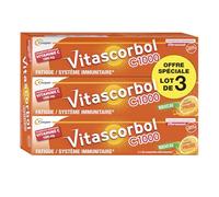 VITASCORBOL - Complément alimentaire à base de vitamine C 1000 mg - Fatigue et système immunitaire - Programme 20 jours - 20 comprimés effervescents - Lot de 3
