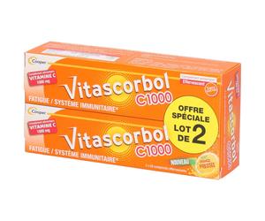 VITASCORBOL - Complément alimentaire à base de vitamine C 1000 mg Fatigue et système immunitaire Programme 40 jours comprimés effervescents Comprimés Effervescents 20x2 pc(s)