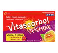 Cooper Vitascorbol Énergie – Complément multivitaminé goût orange – 30 comprimés effervescents