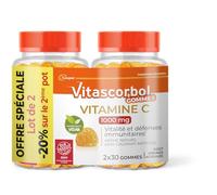 Vitascorbol Gommes Vitamine C 1000mg Goût Orange Acidulée 2x30 Pièces