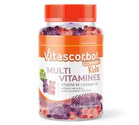 Vitascorbol Gommes Multivitamines Enfants Goût Raisin/Fraise 45 Pièces
