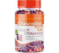 Vitascorbol Gommes Multivitamines Enfants Goût Raisin/Fraise 45 Pièces
