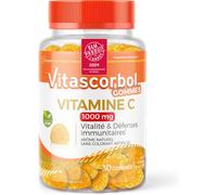 VITASCORBOL - GOMMES 1000 - Complément alimentaire à base de Vitamine C 1000 mg - Vitalité et défenses immunitaires1 - Ingrédients Vegan - 30 Gommes - Programme de 1 mois